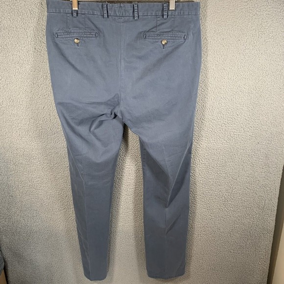 Peter Millar Pants Mens 38x35 Blue Straight Leg Flat Front Preppy - Picture 3 of 8